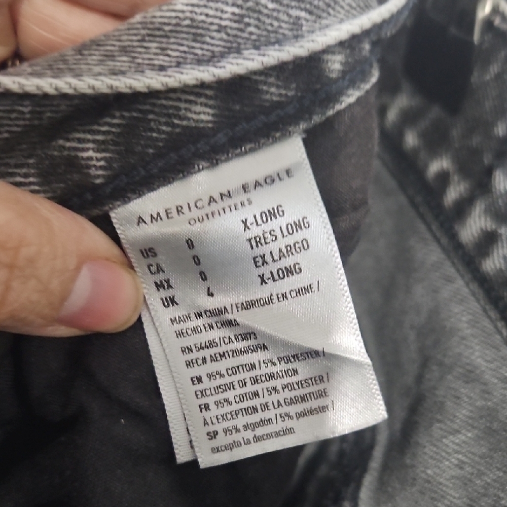 American Eagle Outfitters Mom Jean Gray Ripped Skinny Jeans - Picture 7 of 8